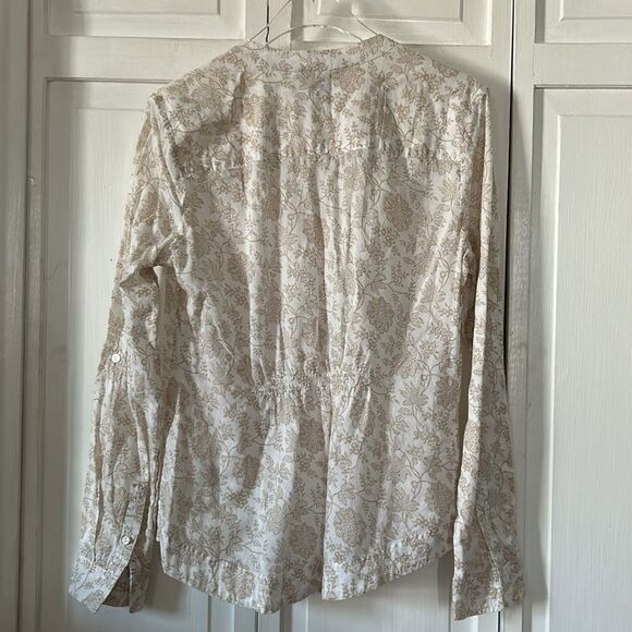 Eddie Bauer Cream Long Sleeve Buttoned Pull-Over 100% Cotton Size S - Picture 7 of 10